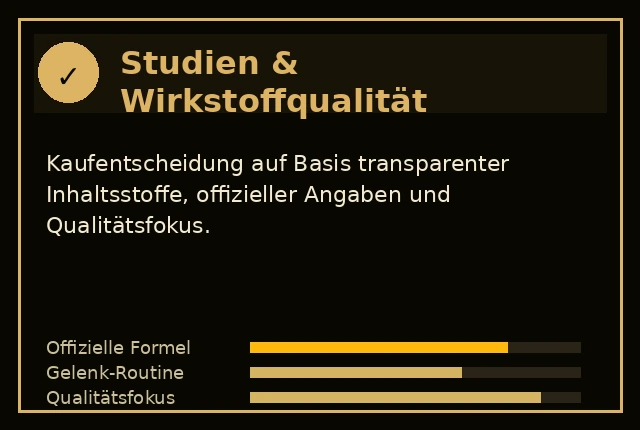 Active Move Studienübersicht und Qualitätsnachweis für patentierte Gelenk-Wirkstoffe